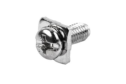 [E] น็อตยึดสายไฟ สแตนเลสชุบนิกเกิ้ล M5x12 mm พร้อมแหวนทรงสี่เหลี่ยม ขนาด 10x10 mm